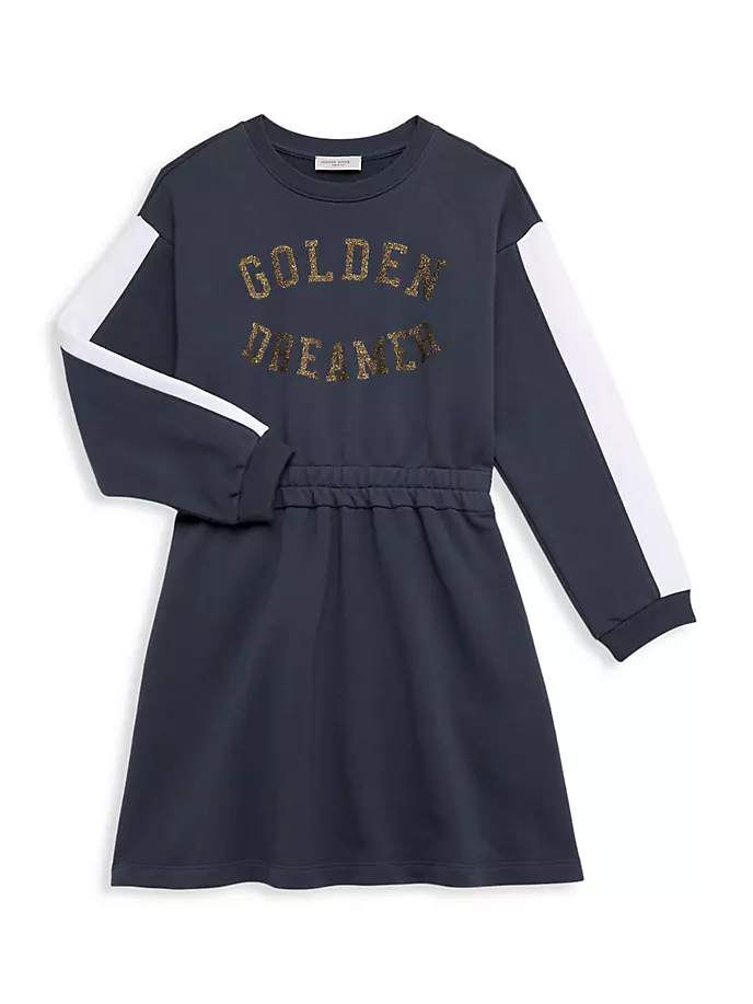Платье-свитшот Dreamer с круглым вырезом для маленьких девочек и девочек Golden Goose, цвет sea storm artic wolf golden sea hotel