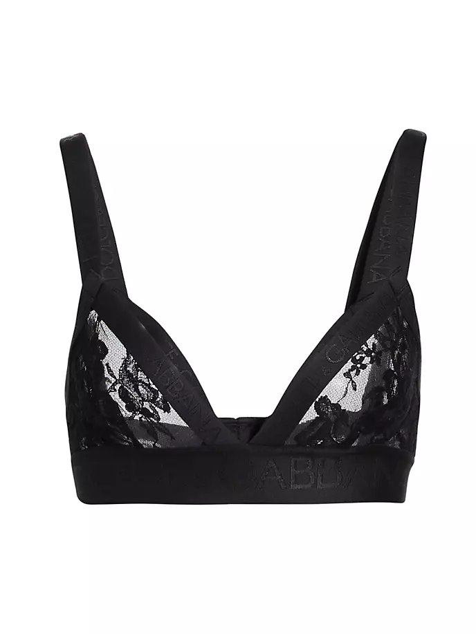 

Кружевной бралетт с треугольными чашками Pizzo Dolce&Gabbana, черный