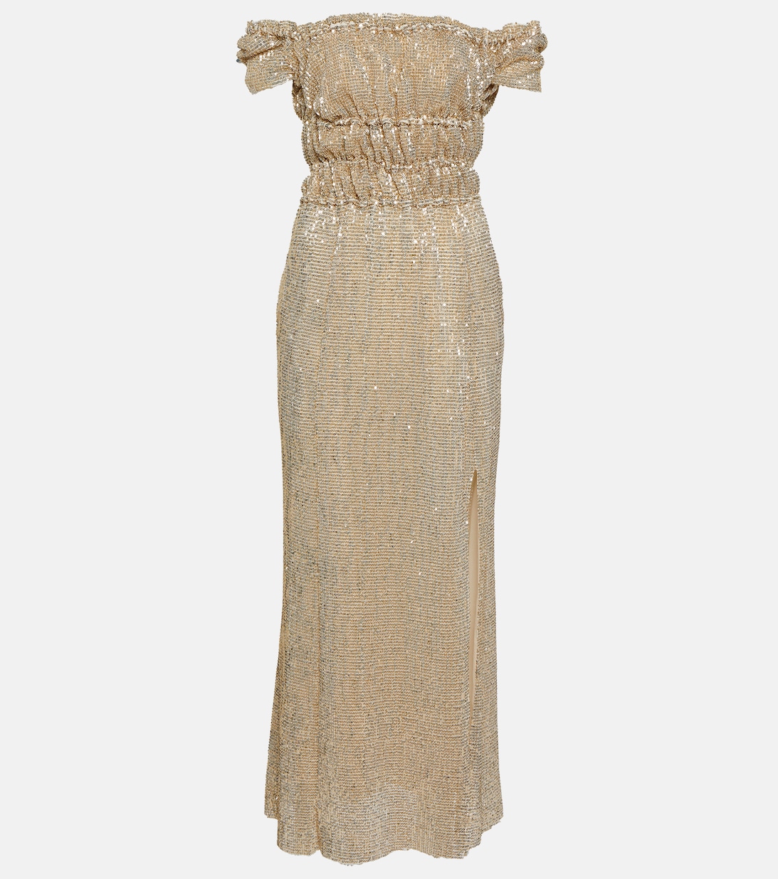 Украшенное шелковое платье ALTUZARRA, золотой
