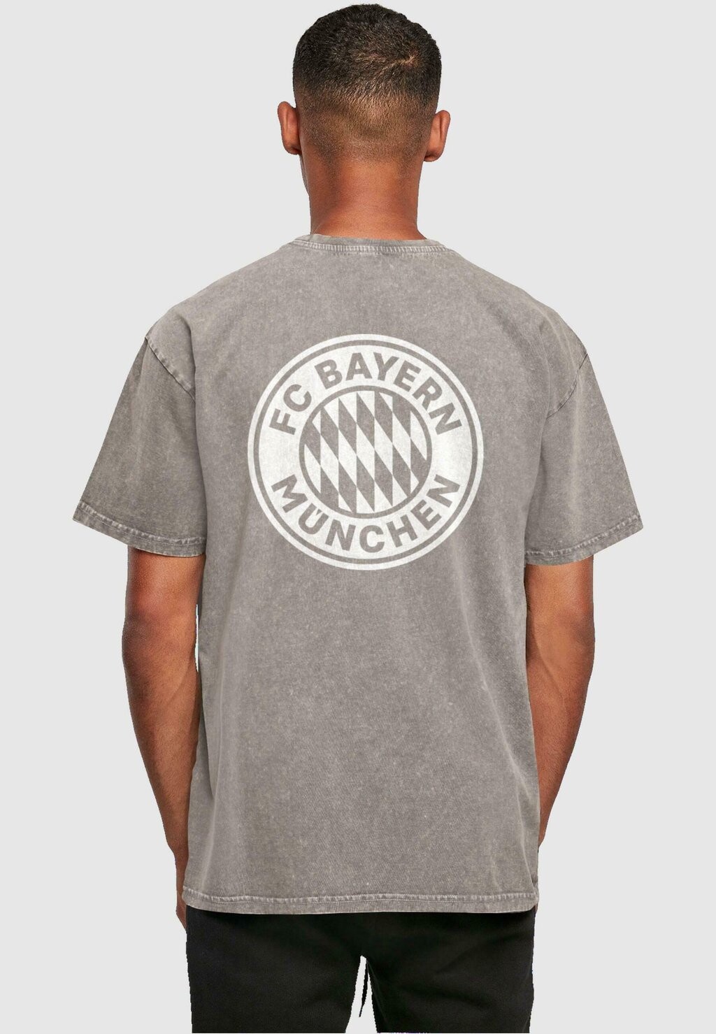 

Футболка с принтом MIA SAN MIA ACID WASHED HEAVY OVERSIZE TEE FC Bayern München, цвет asphalt