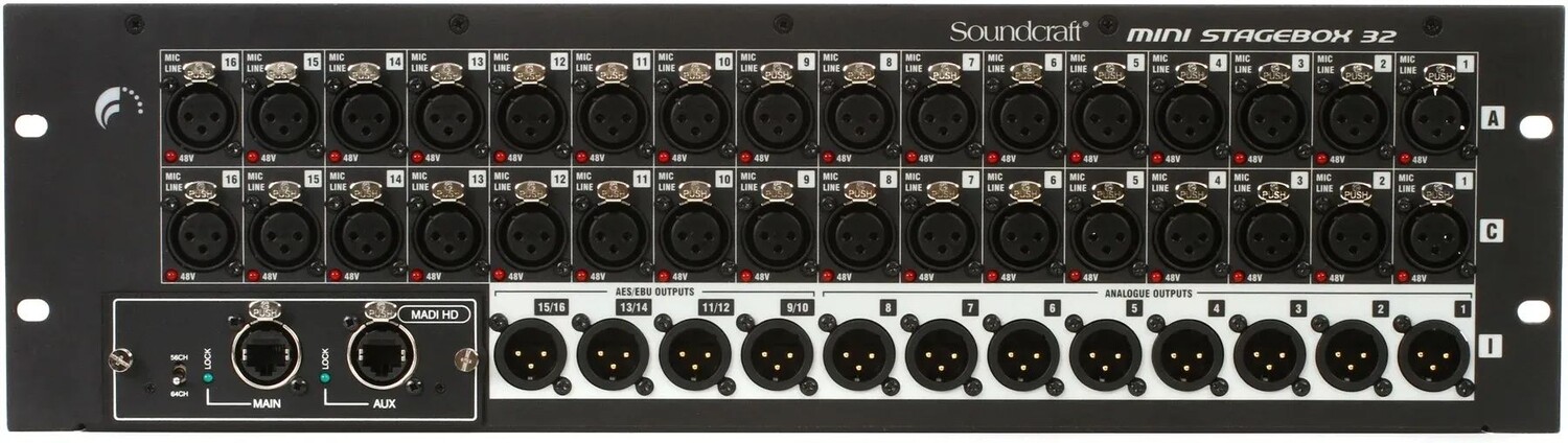 

Soundcraft Mini Stagebox 32 32-канальный цифровой сценический блок с картой MADI