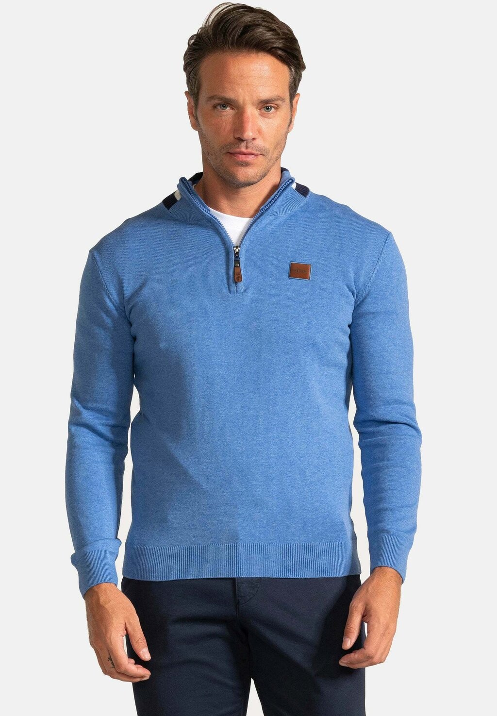 Свитер Modern Fit Half Zip Jacey Quinn, цвет blue melange