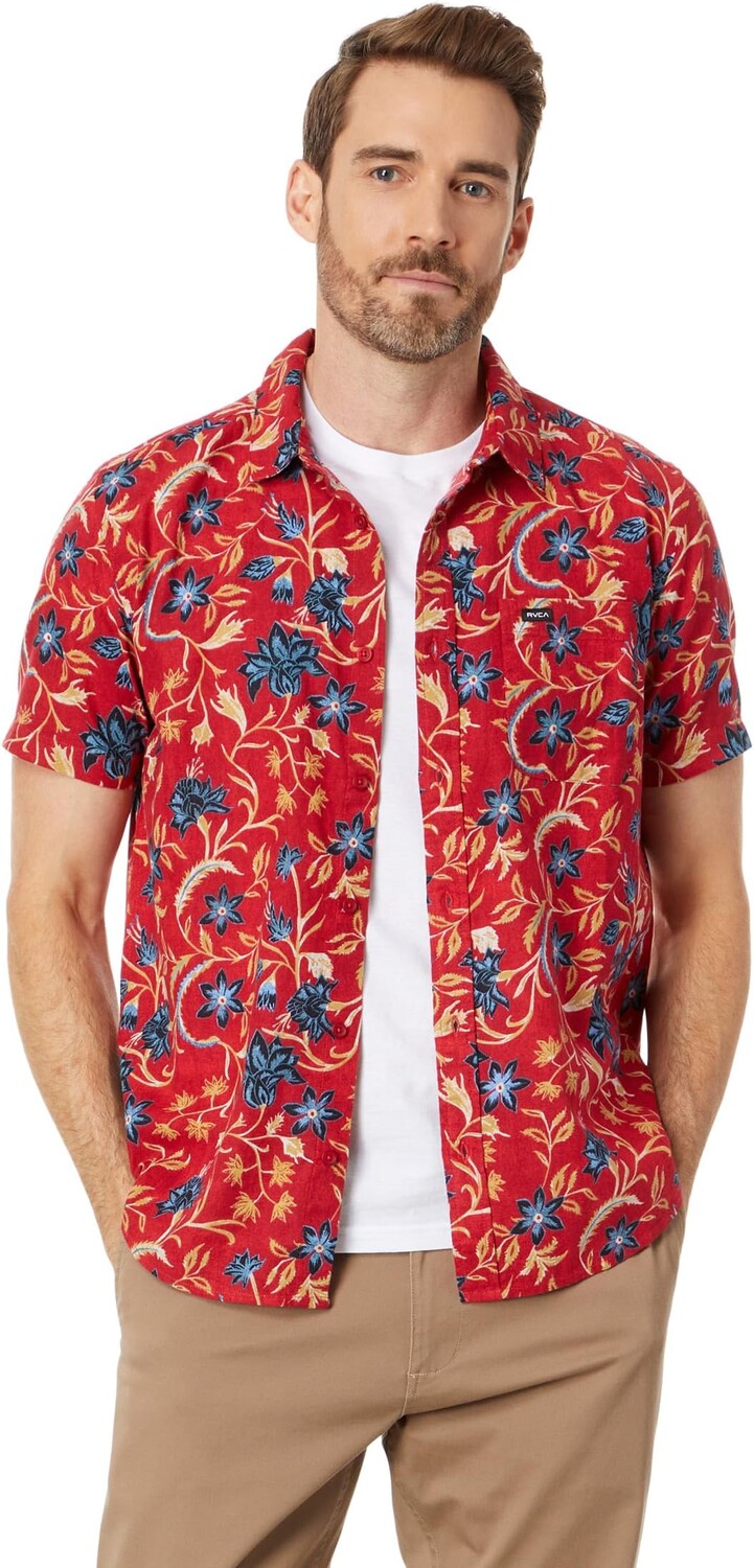 

Рубашка Rvgazi Short Sleeve Woven RVCA, цвет Scarlett