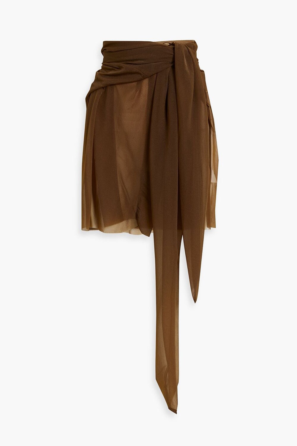 

Мини-юбка из драпированного шифона DRIES VAN NOTEN, зеленый