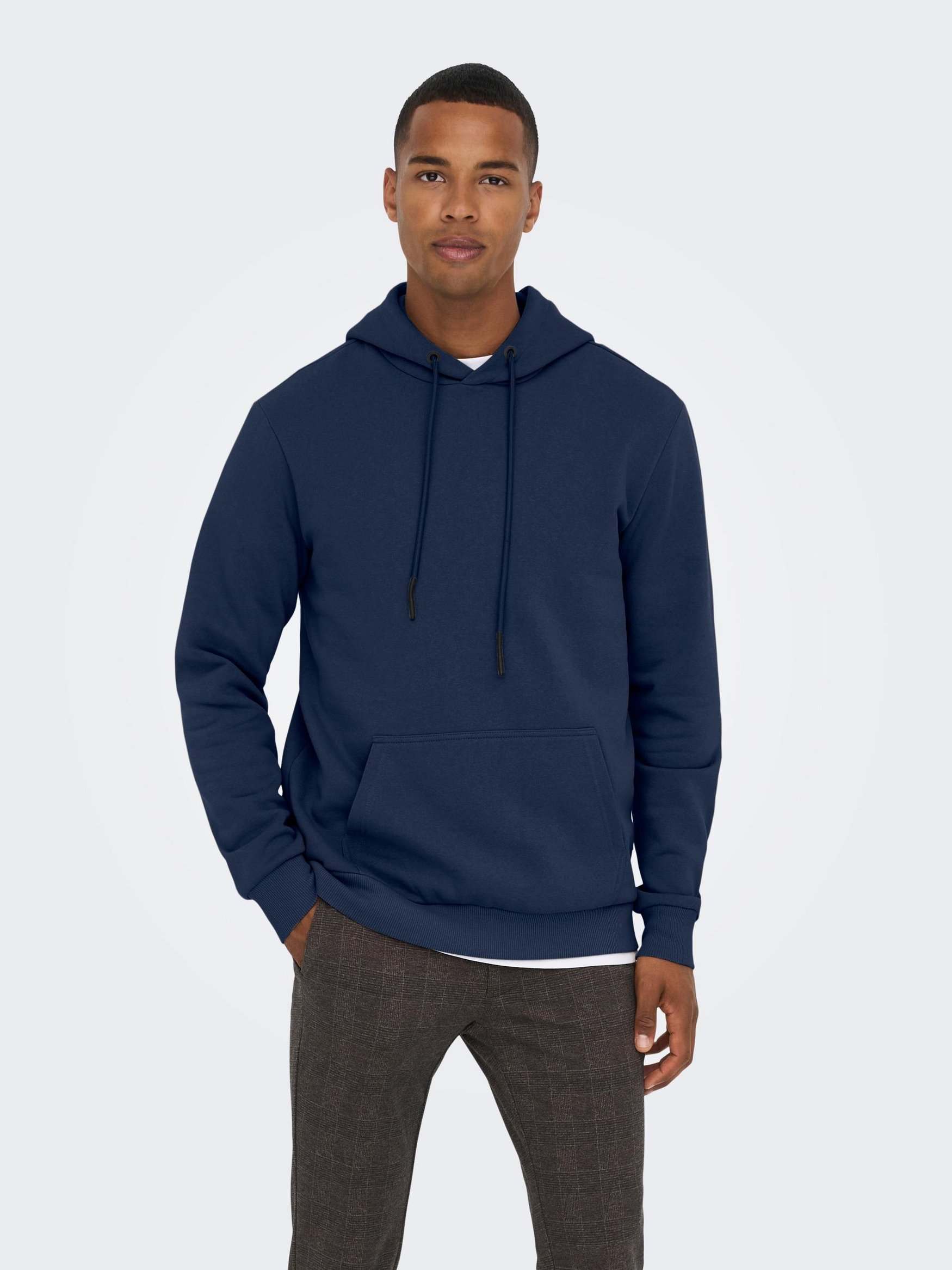 

Толстовка ONLY Weicher Kapuzen Pullover Basic Hoodie ONSCERES, синий