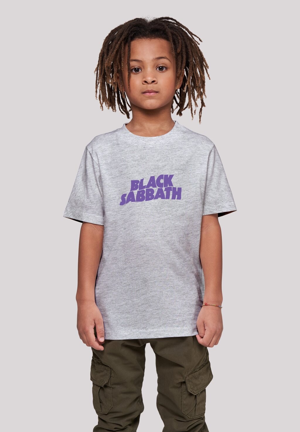 

Футболка с принтом BLACK SABBATH HEAVY METAL BAND WAVY LOGO F4NT4STIC, цвет heather grey