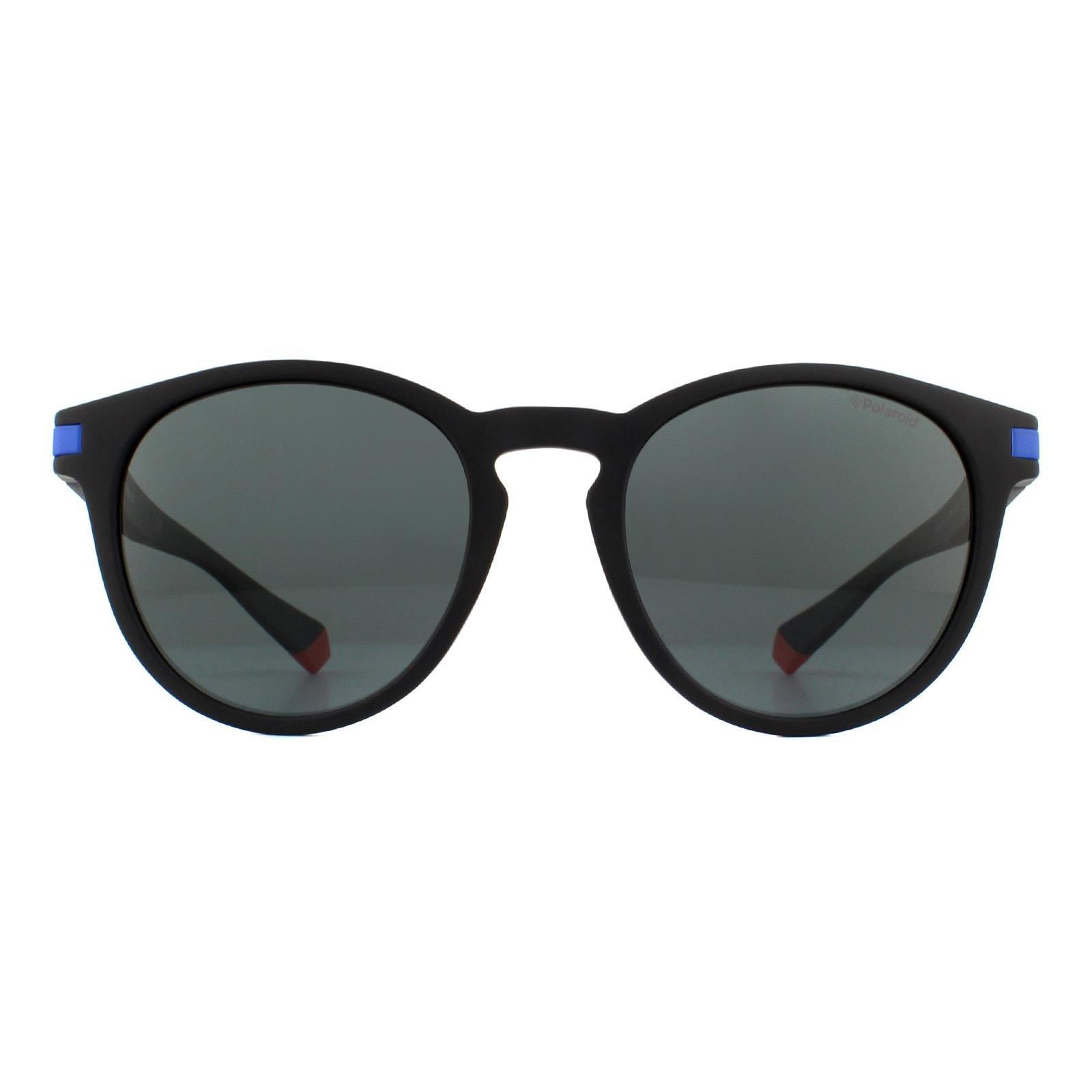 Круглые матовые черные синие серые поляризованные солнцезащитные очки Polaroid, черный солнцезащитные очки polaroid pld 2087 s 0vk