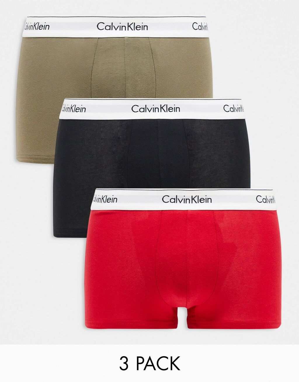 

Разноцветные хлопковые эластичные плавки из трех штук Calvin Klein