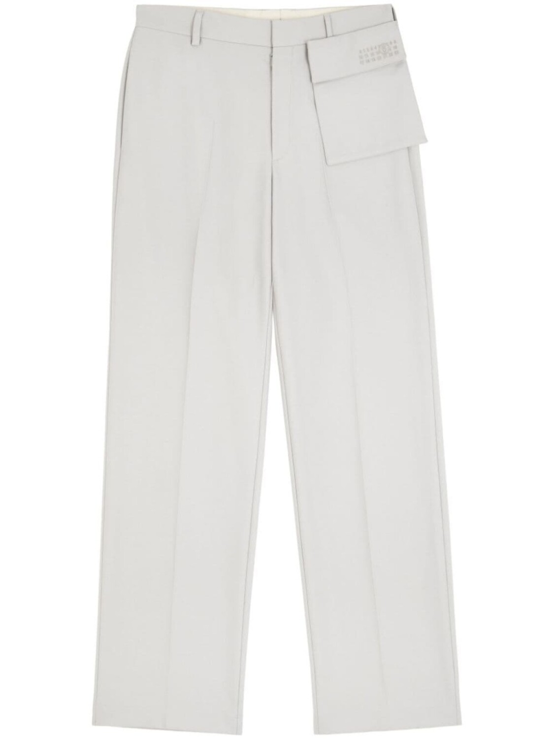 

MM6 Maison Margiela прямые брюки с вышитым логотипом, нейтральный цвет