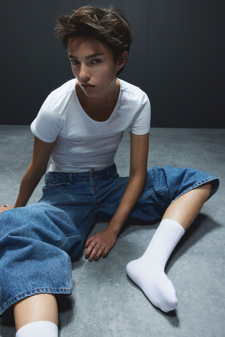 

Хлопковая футболка H&M, белый