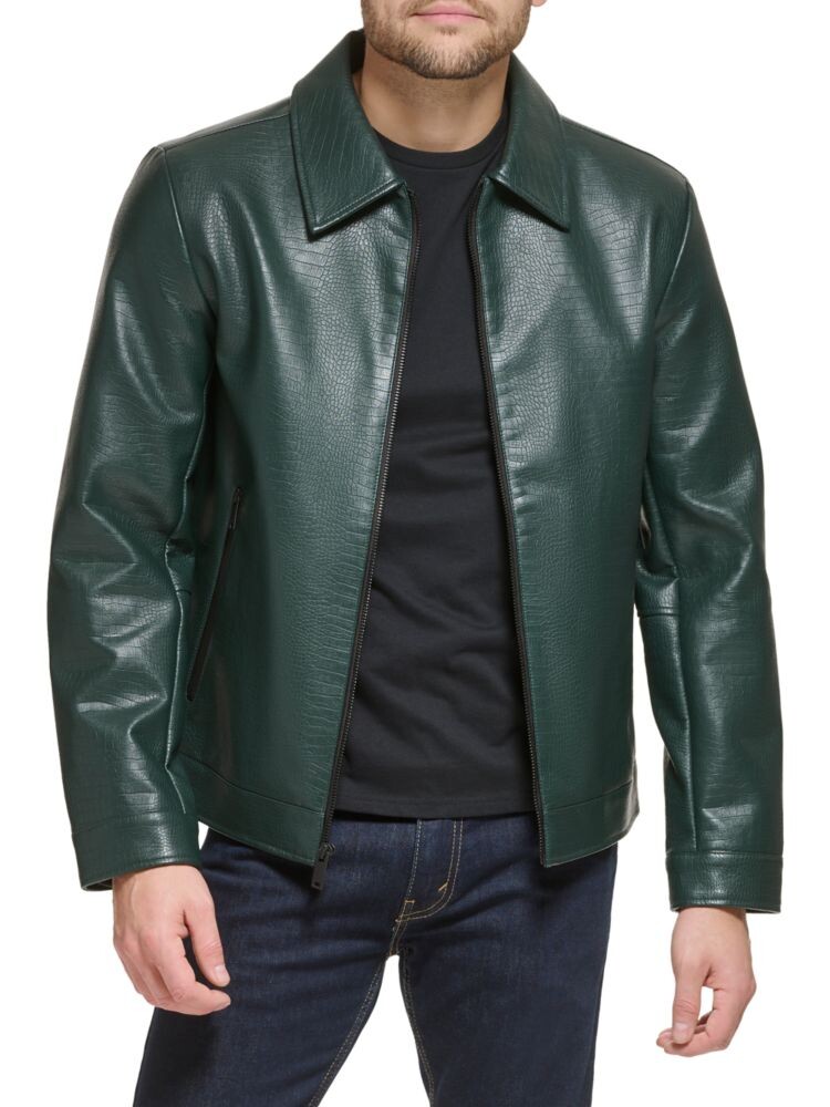 

Куртка Trucker из искусственной кожи с тиснением под крокодила Dkny, цвет Olive
