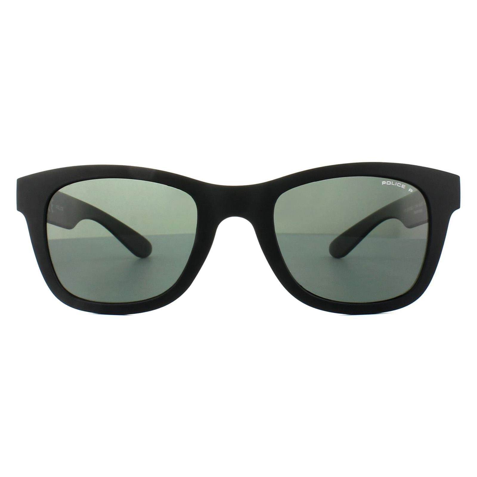 Прямоугольные матовые черные серые поляризованные солнцезащитные очки Police, черный