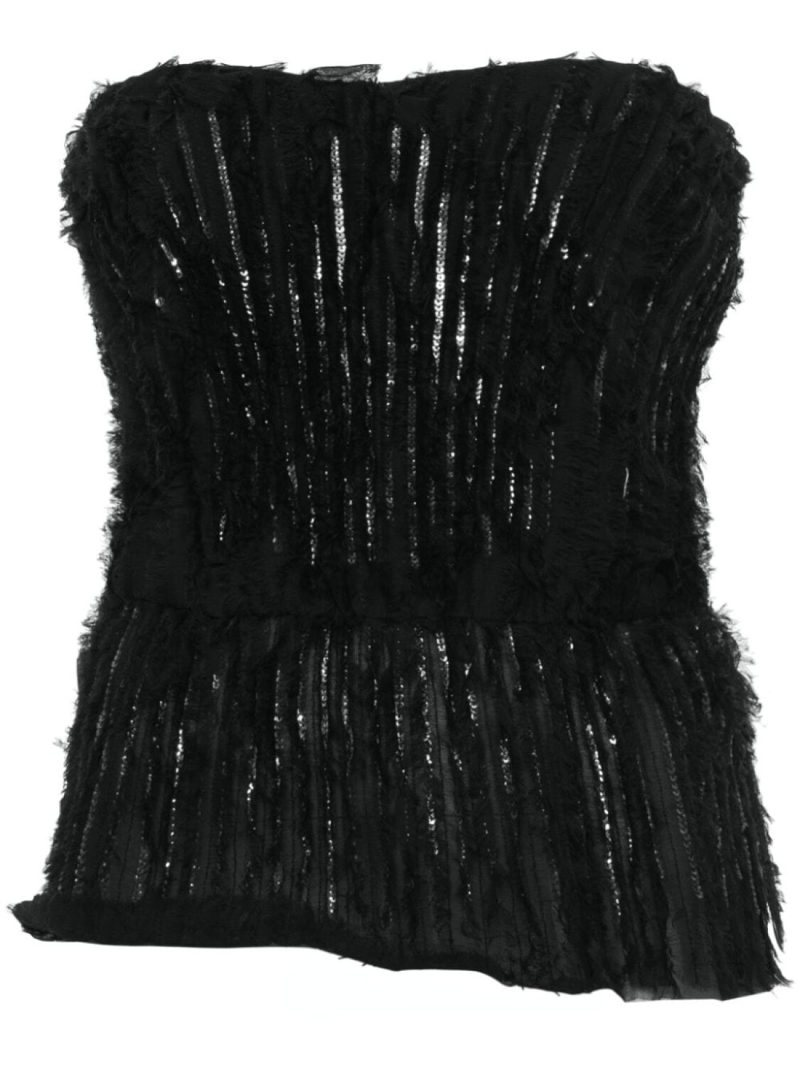 

Elisabetta Franchi топ с бахромой и пайетками, черный