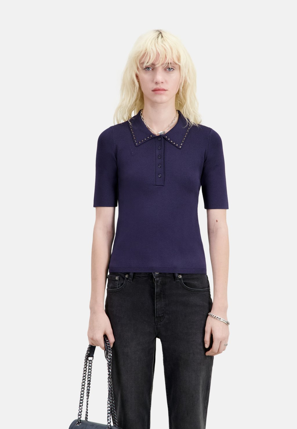 

Поло Polo Col Classique The Kooples, цвет navy