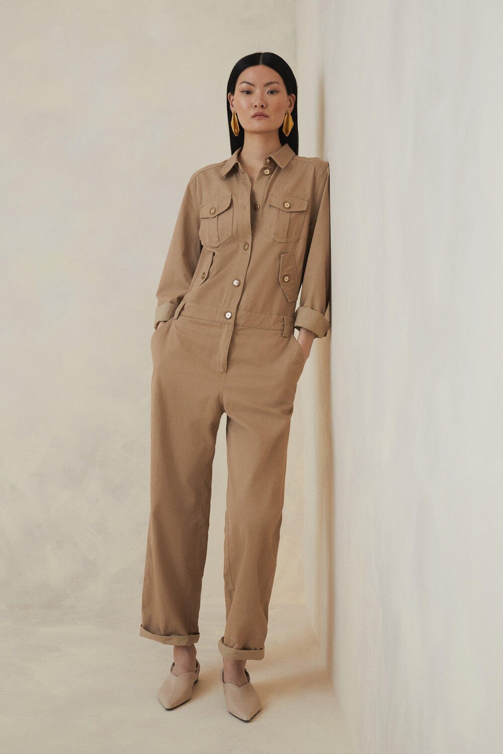 

Свободный комбинезон Petite The Founder Karen Millen, бежевый