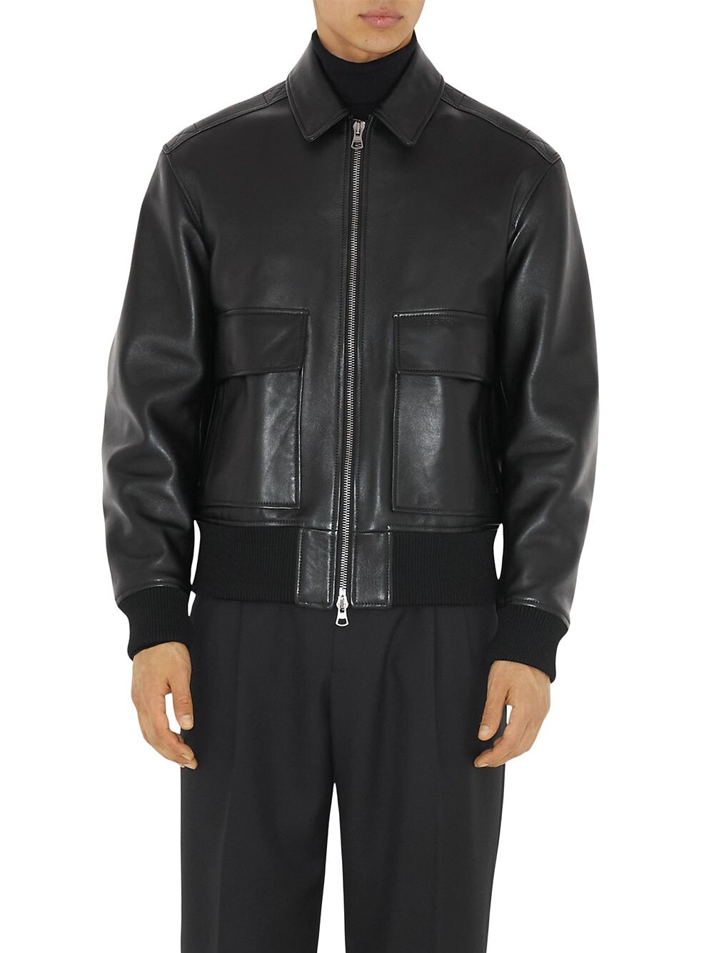 

Кожаный бомбер Wivelsfield Burberry, черный