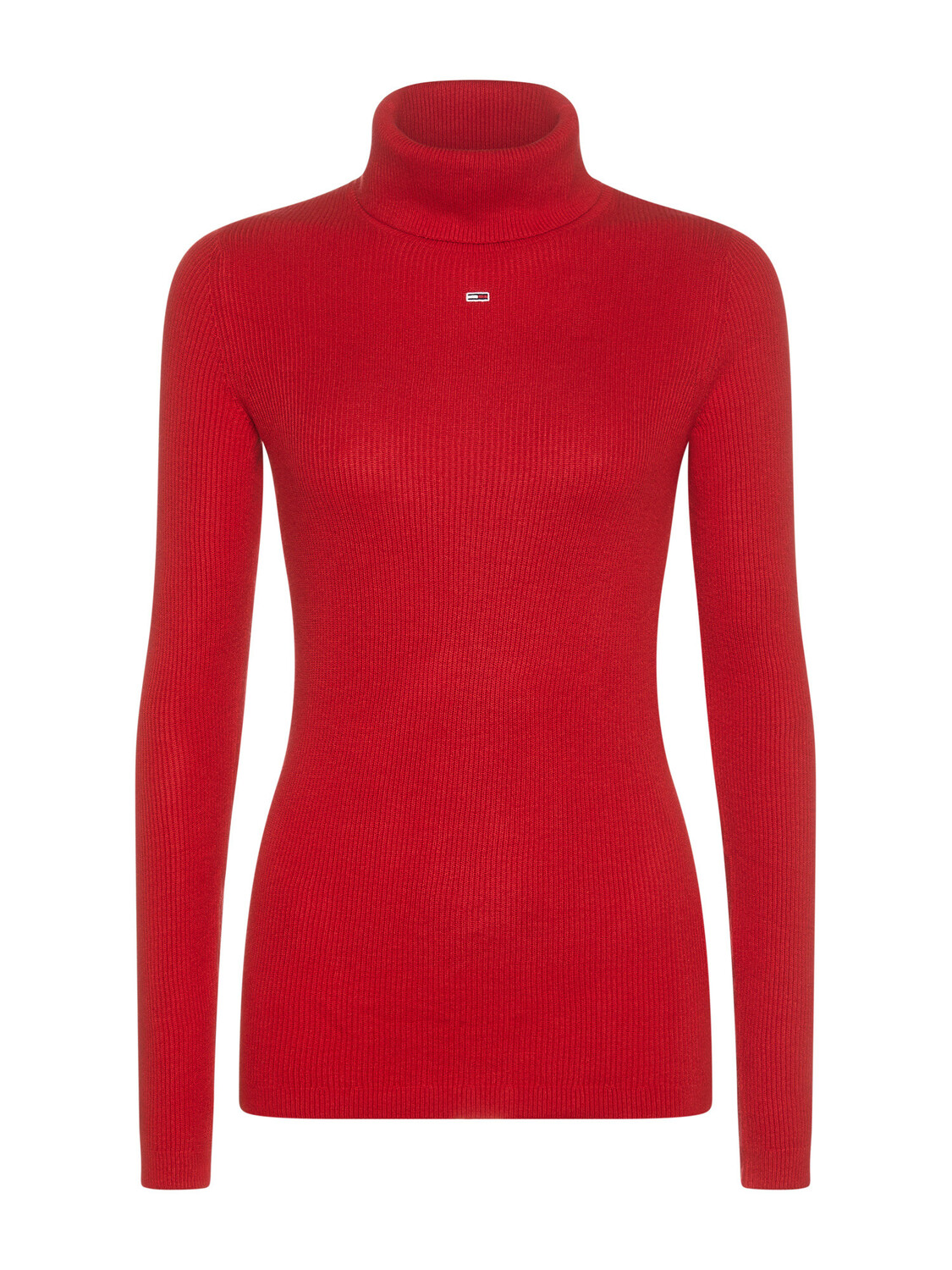 

Tommy Jeans водолазка в рубчик с микрологотипом, красный