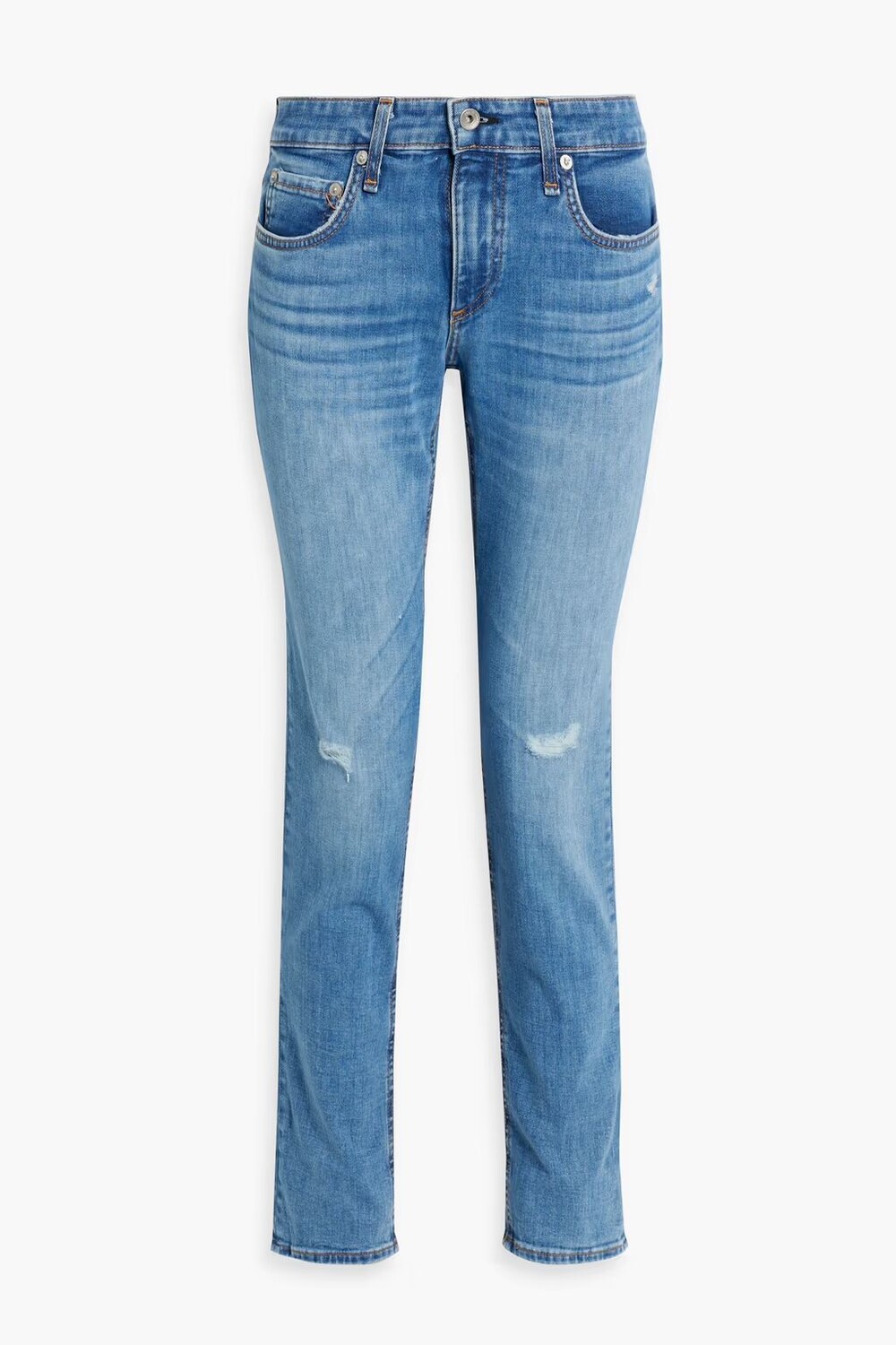 

Джинсы-бойфренды Dre с потертостями Rag & Bone, средний деним