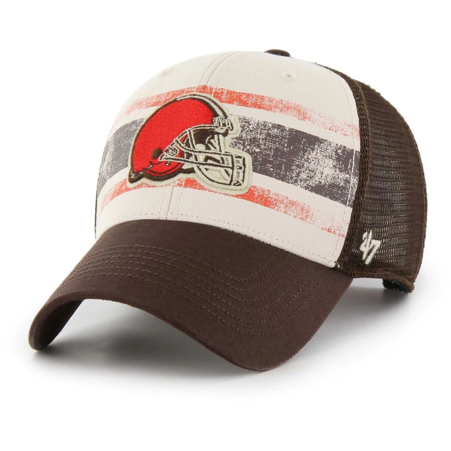 Мужская кремовая регулируемая кепка Cleveland Browns Breakout MVP Trucker '47