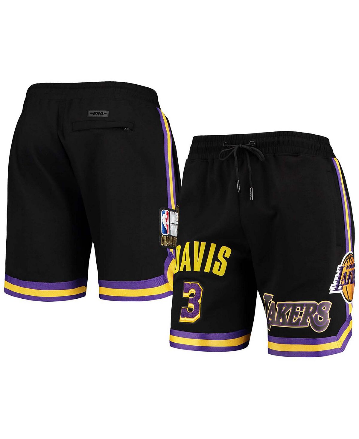 

Мужские черные шорты для игроков Anthony Davis Los Angeles Lakers Pro Standard