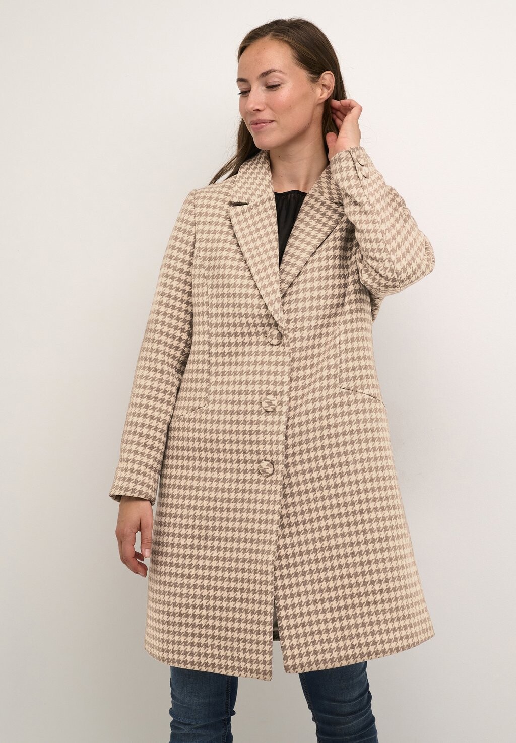 

Короткое пальто Cream TULISA, цвет brown oat jacquard