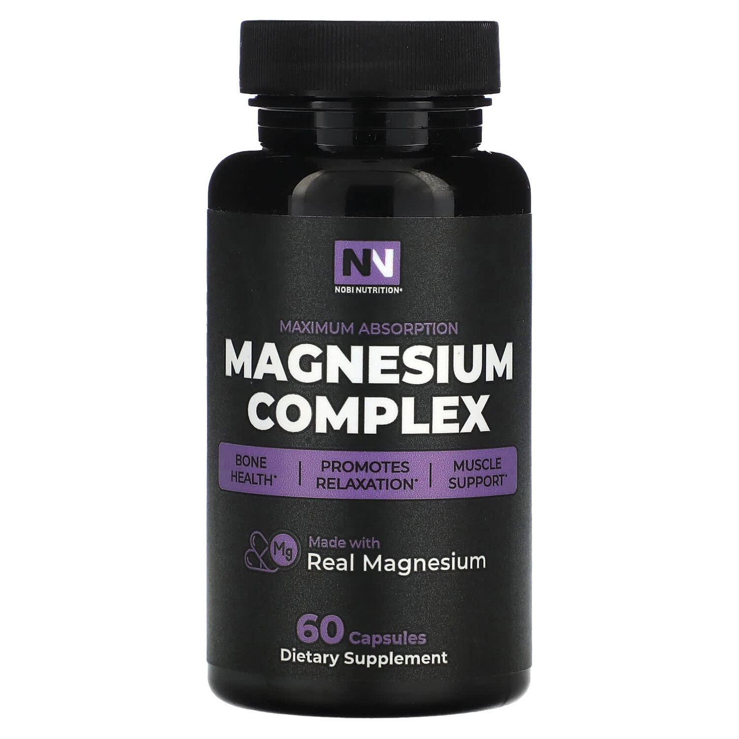 

Комплекс магния, максимальное усвоение, 60 капсул, Nobi Nutrition
