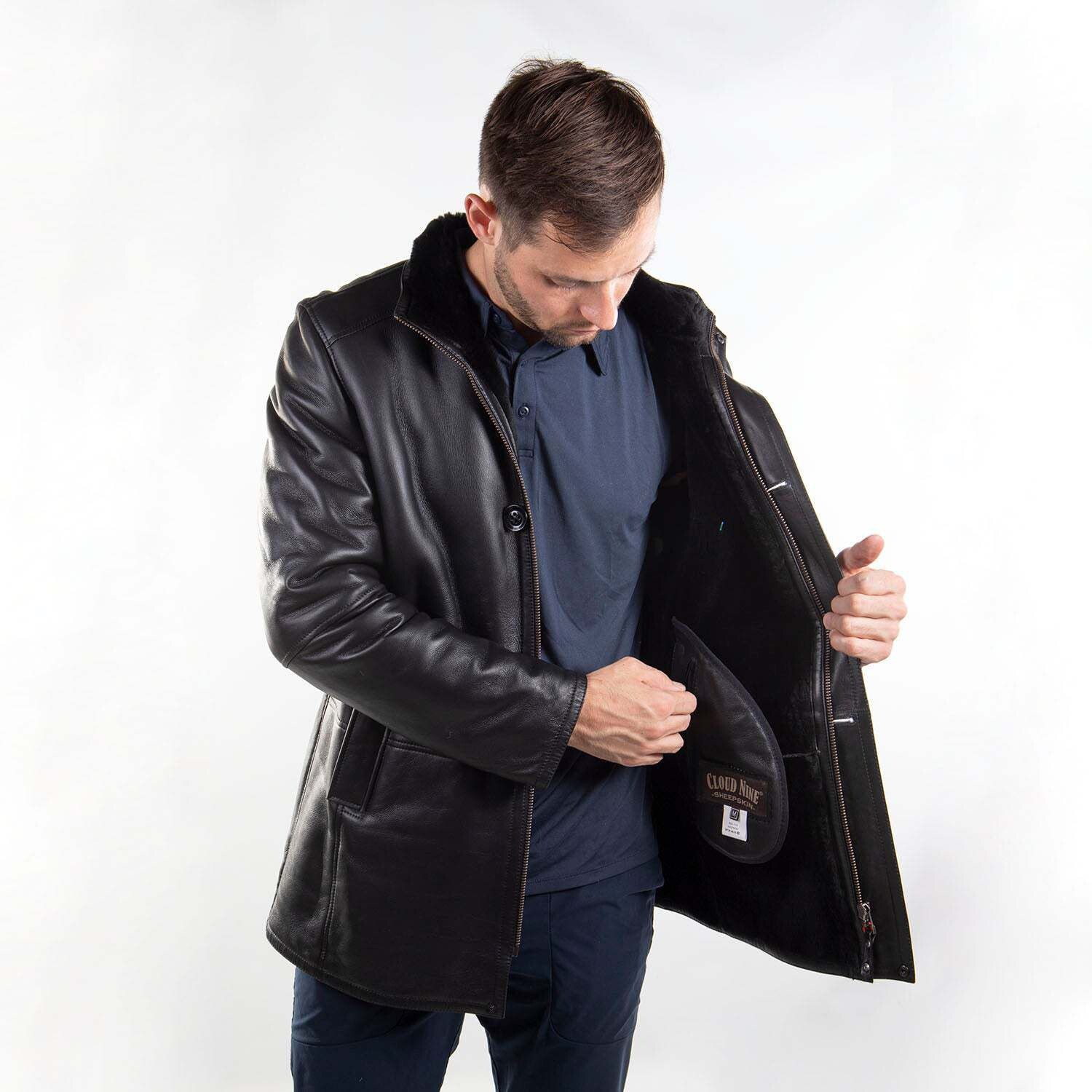 

Мужское длинное пальто откровенного кроя Cloud Nine Sheepskin
