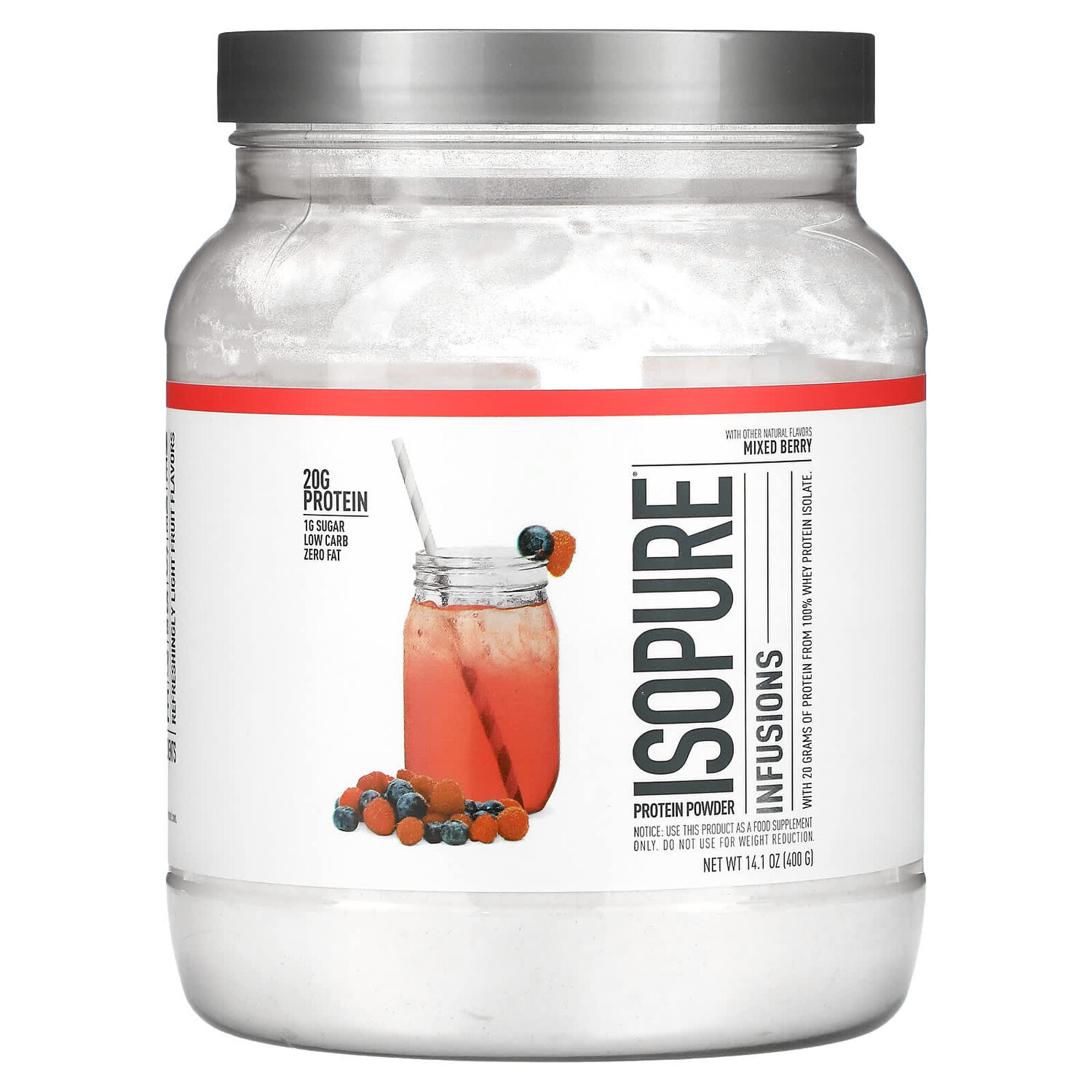 

Infusions, протеиновый порошок, ягодное ассорти, 400 г (14,1 унции), Isopure