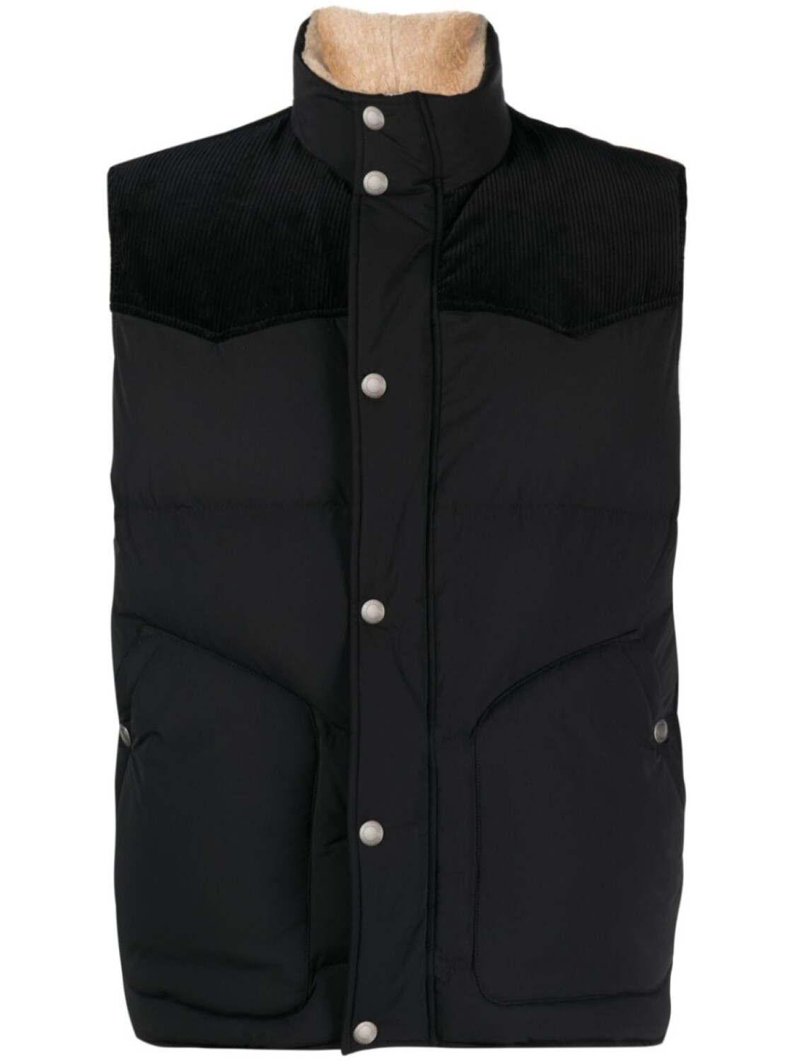 

Brunello Cucinelli дутый жилет с высоким воротником, черный