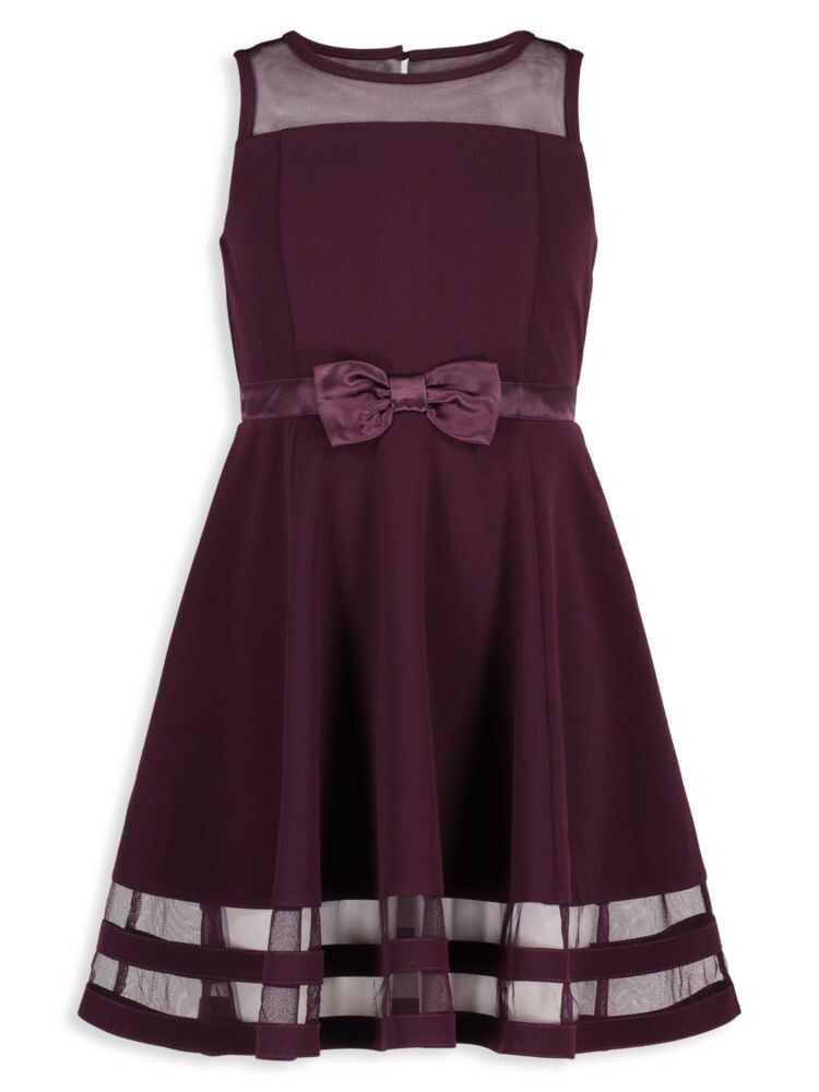 

Платье с сетчатым подолом для девочек Illusion Calvin Klein, цвет Dark Purple