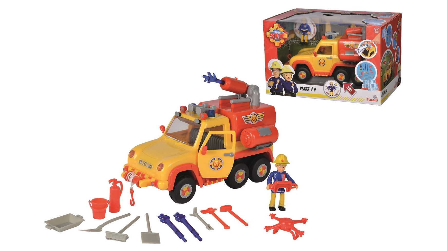 Пожарный сэм пожарная машина сэма венера 20 с фигуркой Simba конструктор play smart автомонтаж пожарная машина со светом и звуком серия спецавтомобиль 105 деталей спецтехника