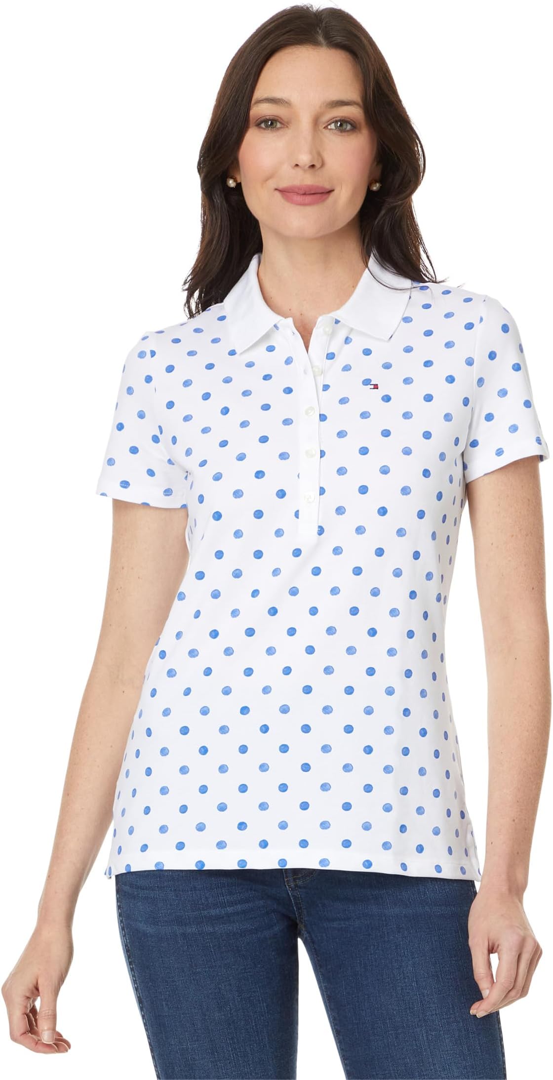 

Поло Tommy Hilfiger Short Sleeve Dot Polo, цвет Provence Multi