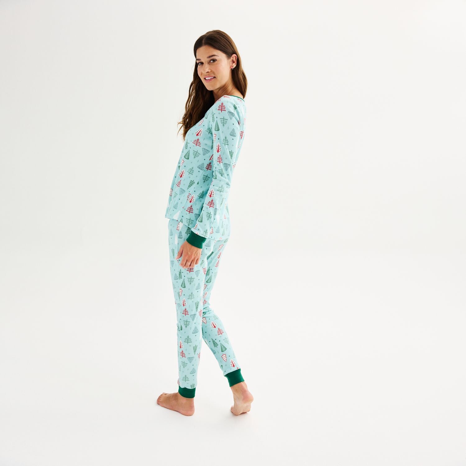 

Женский пижамный комплект LC Lauren Conrad Jammies For Your Families Aqua Winter Tree LC Lauren Conrad