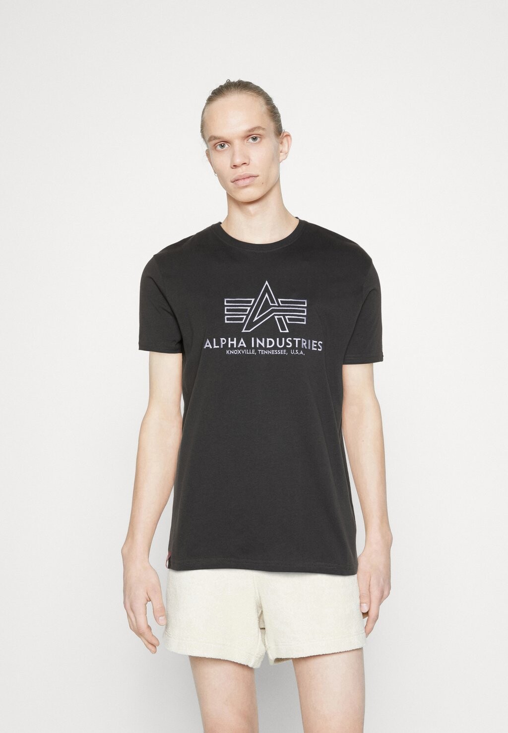 

Футболка с принтом Alpha Industries, серый