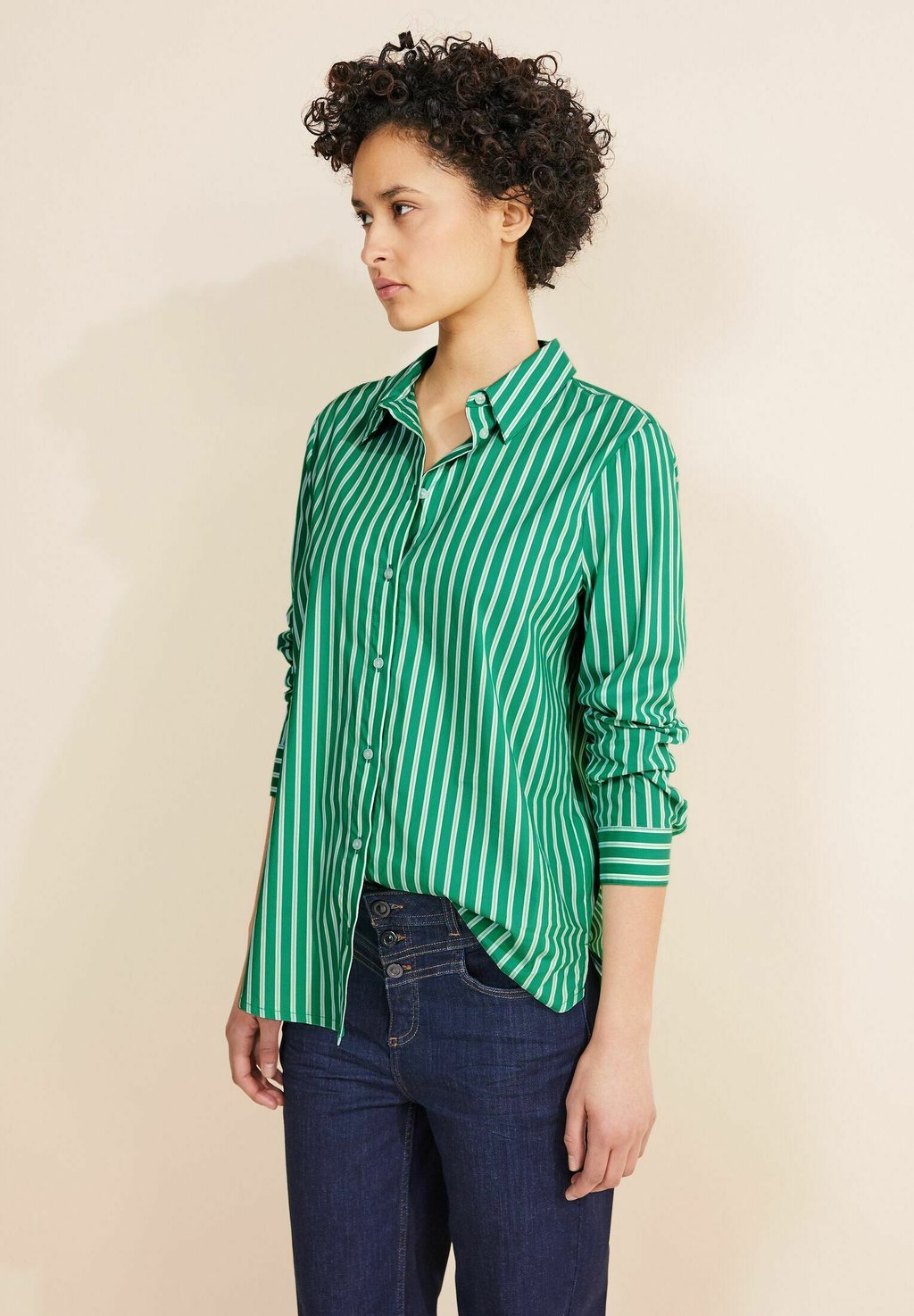 Блузка-рубашка STREIFEN Street One, цвет grün