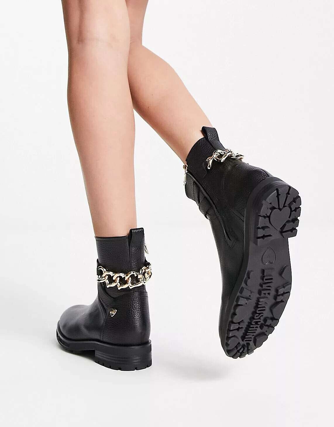 

Черные ботинки с цепочкой Love Moschino, Черный
