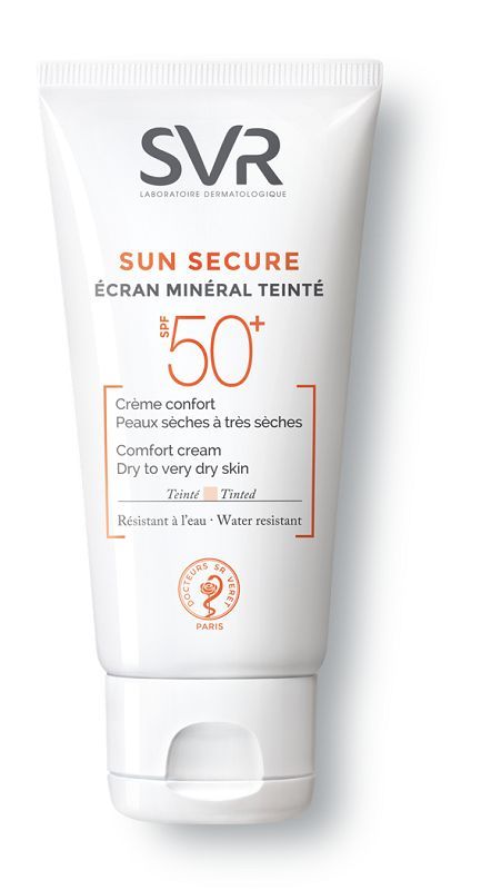 SVR Sun Secure Écran Minéral Teinté SPF50+ красящий крем с фильтром, 60 g svr крем мусс с эффектом фотошопа spf50 50 мл svr sun secure