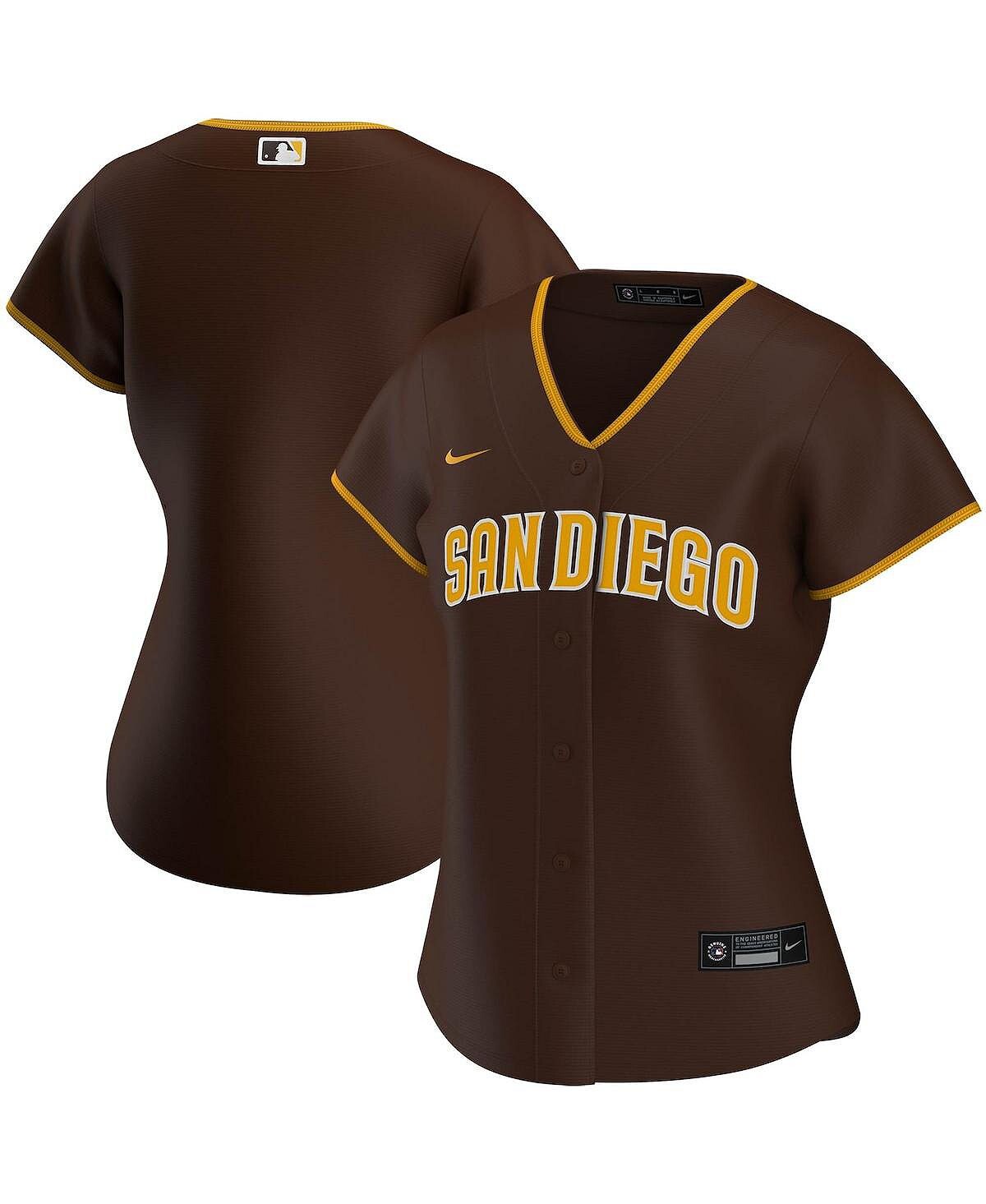 

Женская коричневая майка команды San Diego Padres Road Replica Team Nike, коричневый