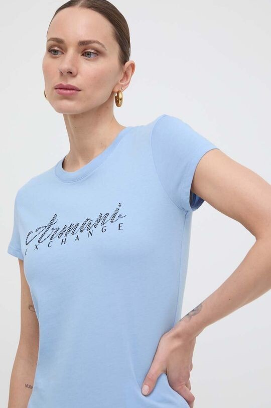 

Хлопковая футболка Armani Exchange, синий