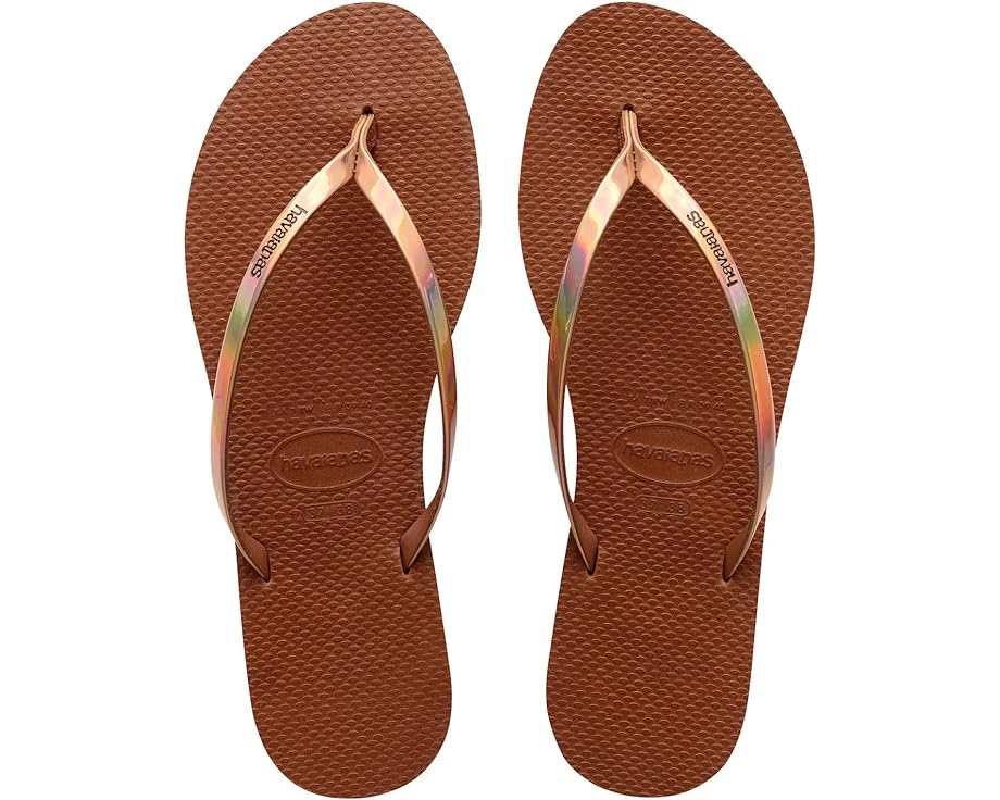Сандалии Havaianas You Metallic Flip Flop Sandal, ржавый шлепанцы you metallic flip flop sandal havaianas цвет golden sand metallic
