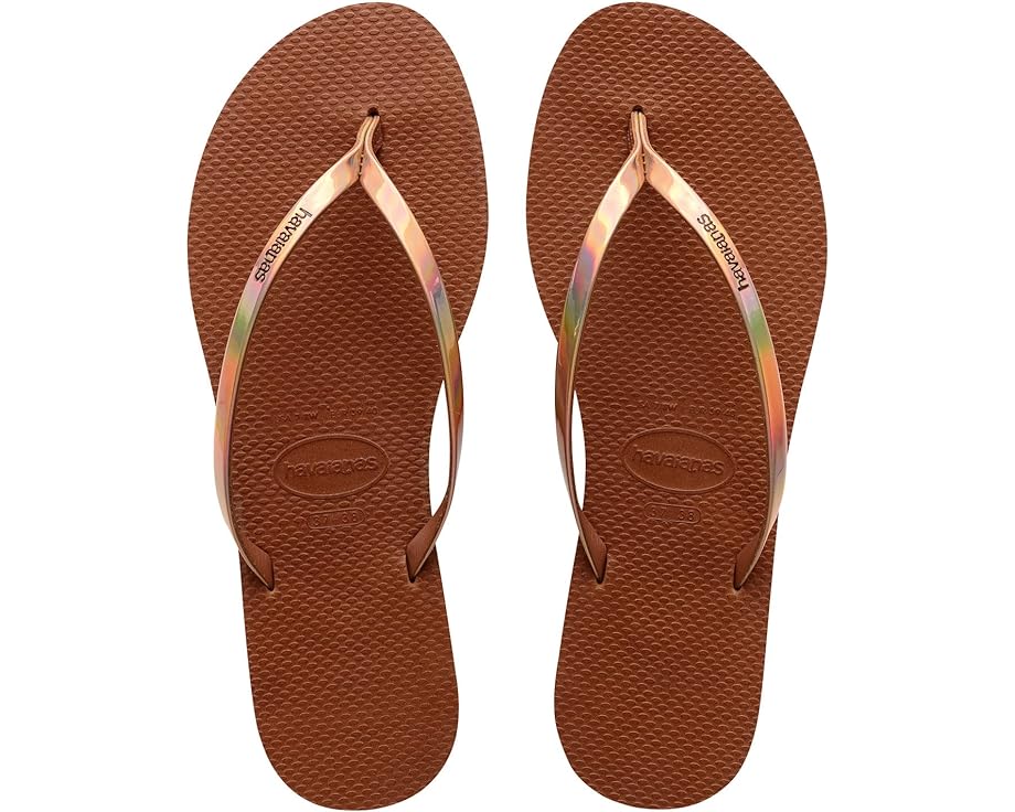 Сандалии Havaianas You Metallic Flip Flop Sandal, ржавый сандалии havaianas you malta metallic flip flop sandal цвет crocus rose