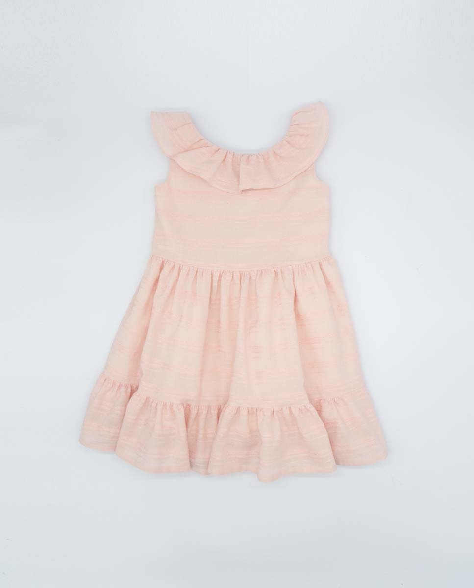 Розовое хлопковое платье для девочки Fina Ejerique, розовый baon платье с бантом на спине xxl бежевый