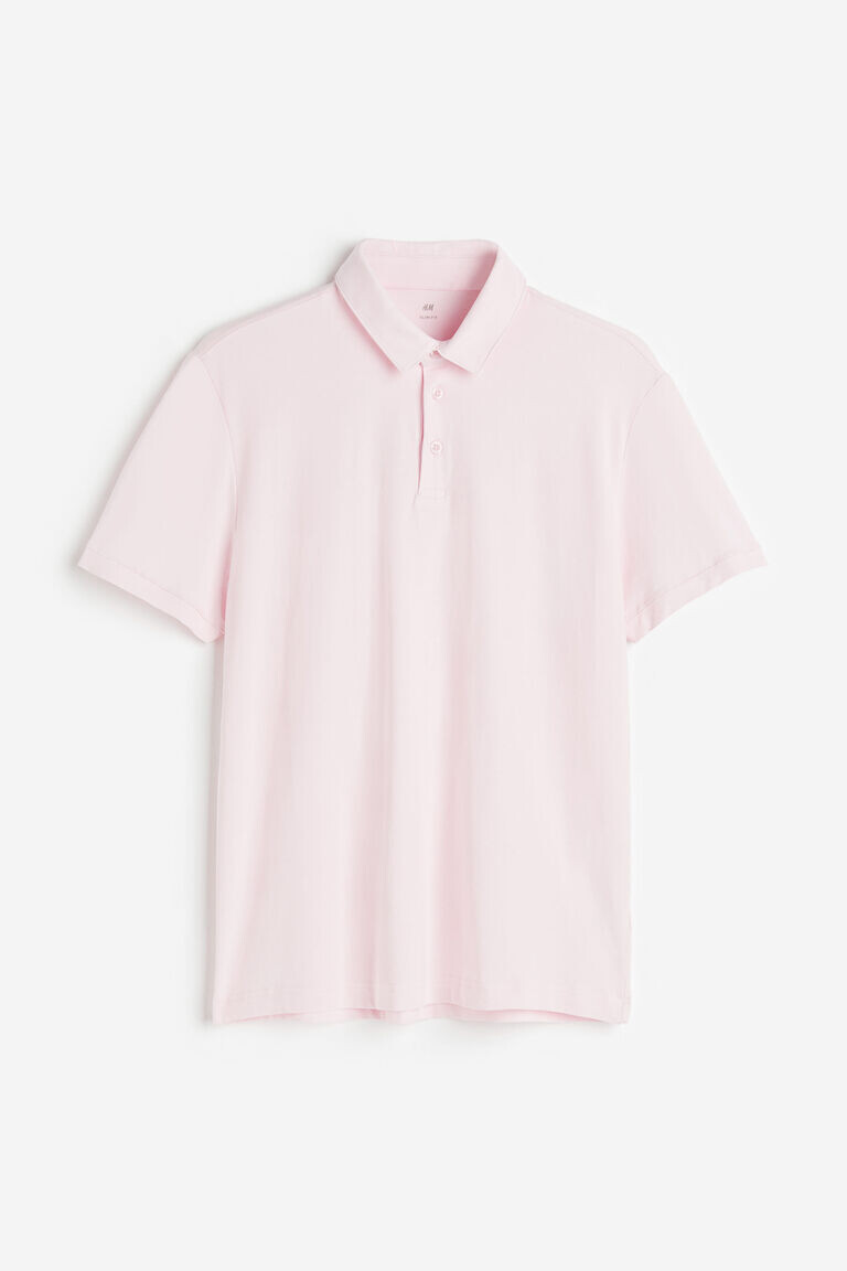 

Рубашка-поло приталенного кроя H&M, розовый