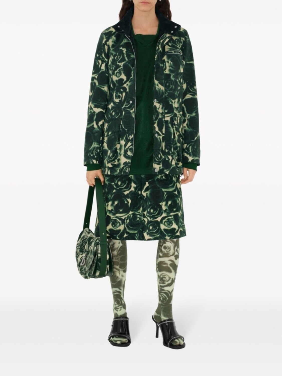 

Burberry юбка с принтом Rose, зеленый