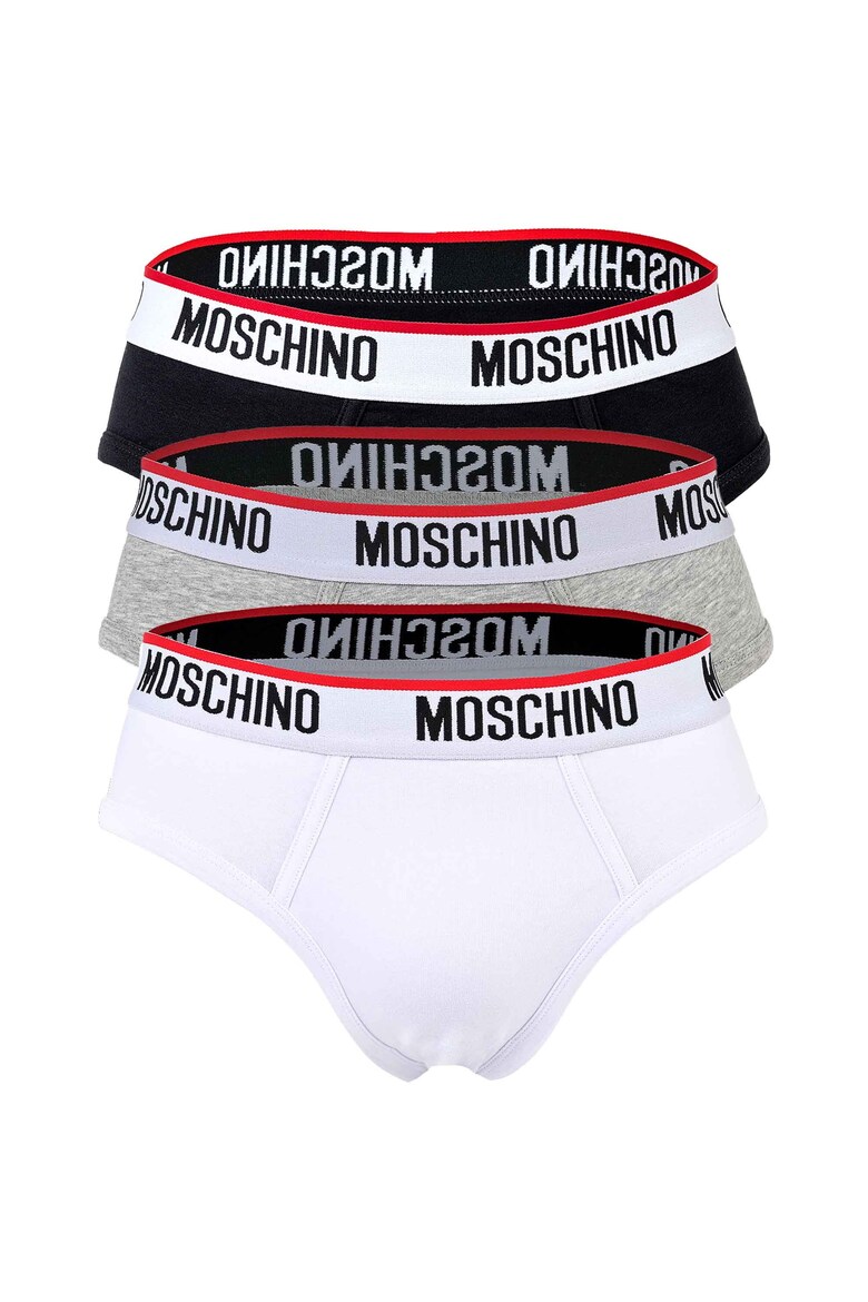 Трусы с логотипом, 3 пары Moschino Underwear, черный