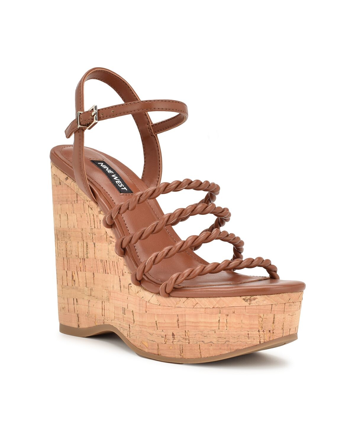 

Женские босоножки Renest на танкетке с ремешком на щиколотке Nine West, коричневый