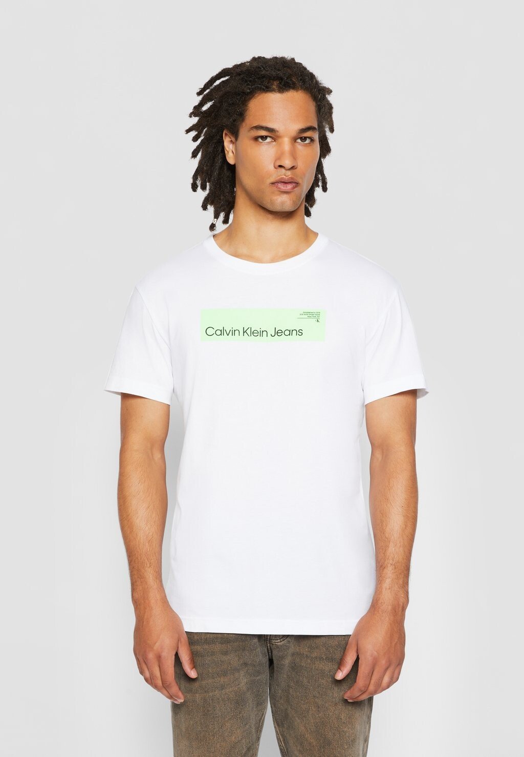 

Футболка с принтом HYPER REAL BOX LOGO UNISEX Calvin Klein Jeans, ярко-белый