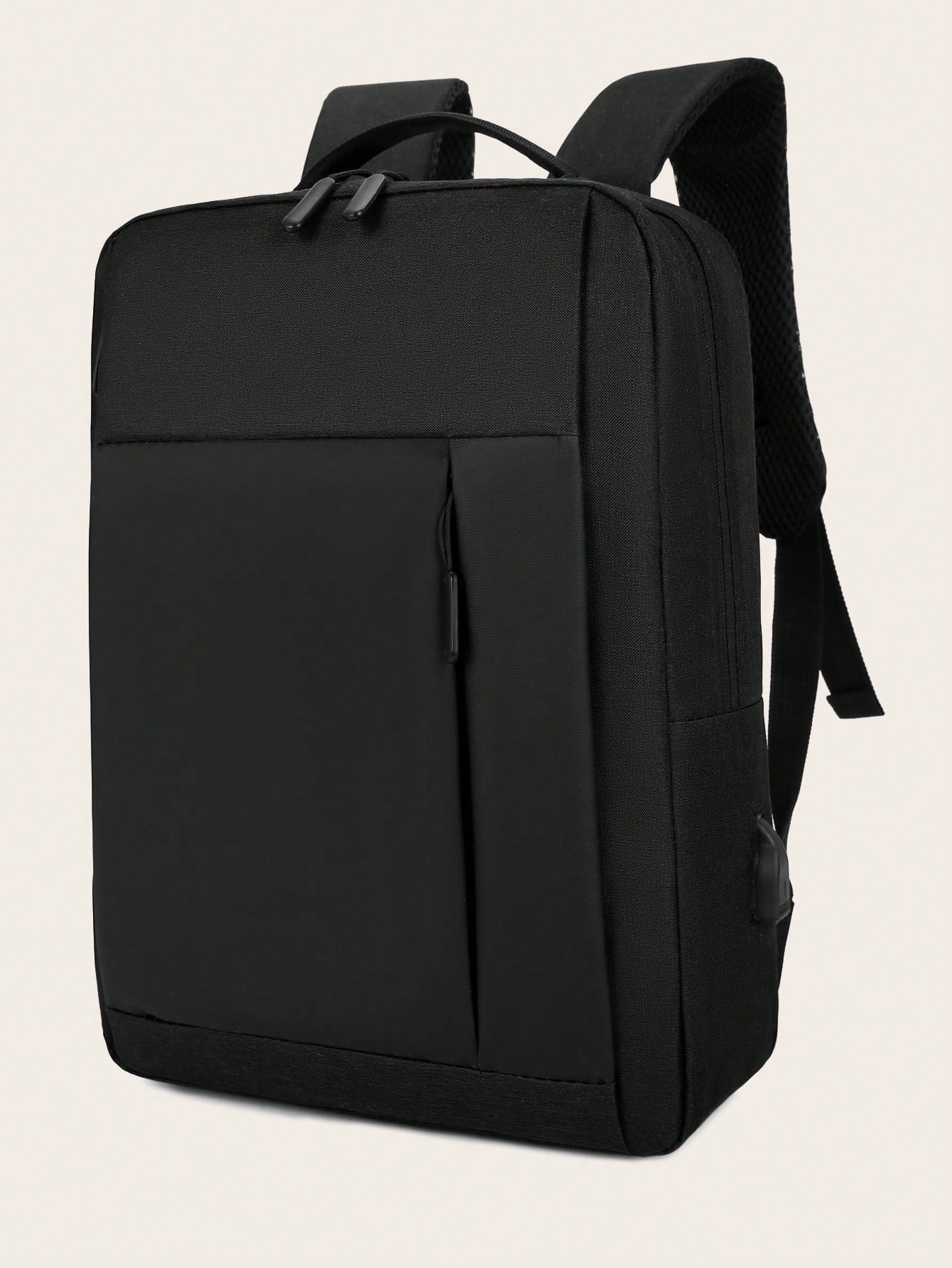 цена Модный мужской однотонный рюкзак для ноутбука, черный