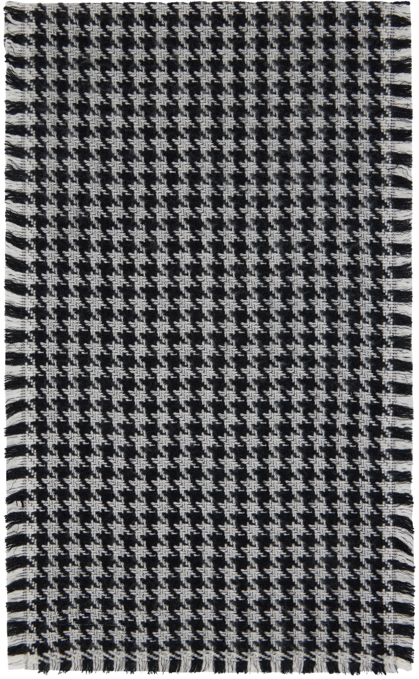 Черно-белый шарф с узором «гусиные лапки» Acne Studios, цвет Black/White