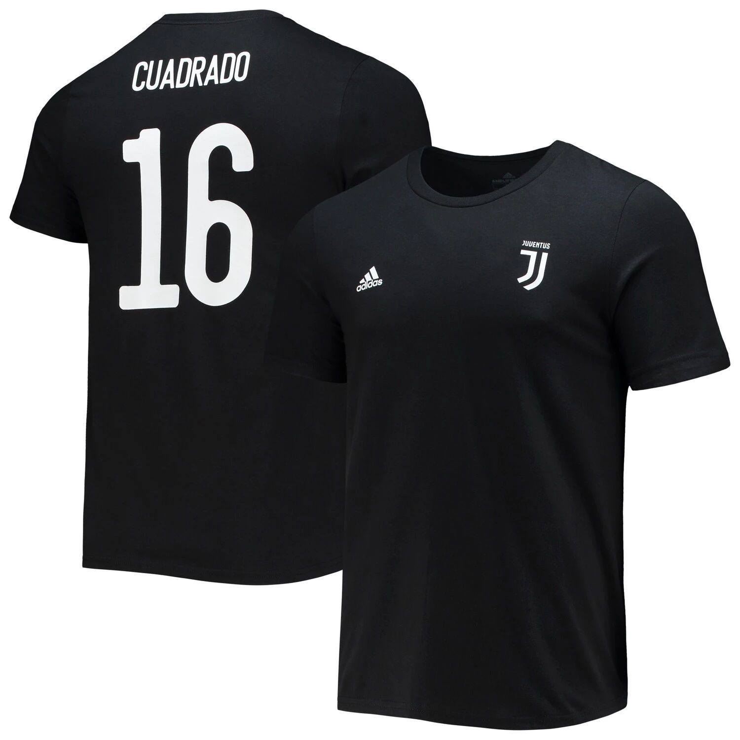 Мужская черная футболка Juan Cuadrado с именем и номером усилителя Juventus adidas